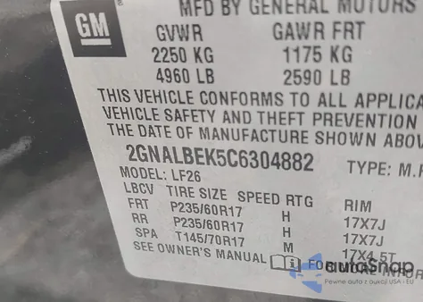 2012 Chevrolet Equinox Ls from USA, damaged, VIN 2GNALBEK5C6304882